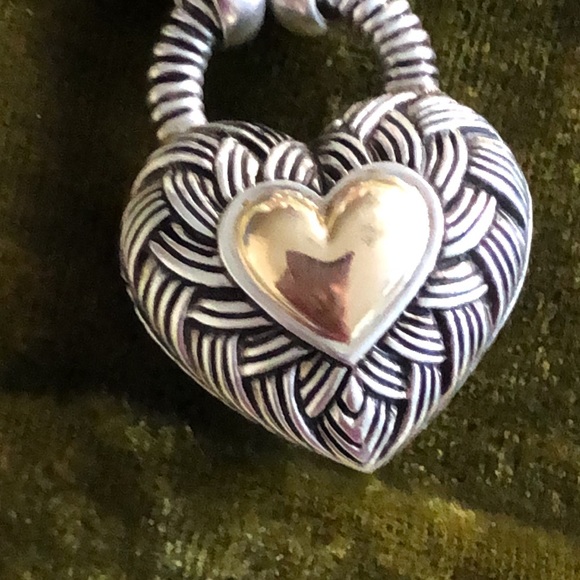 Andrea Candella Sterling and 14k gold large heart necklace. - Picture 1 of 15